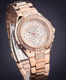 Guess Viva Diamonds White Dial Rose Gold Steel Strap Watch for Women - W0111L3 Buy Now By Guess