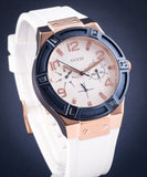 Guess Jet Setter White Dial White Rubber Strap Watch for Women - W0564L1 Buy Now By Guess