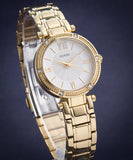Guess Park Ave South Analog White Dial Gold Steel Strap Watch For Women - W0767L2 Buy Now By Guess