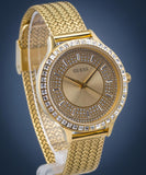 Guess Soiree Diamonds Gold Dial Gold Mesh Bracelet Watch for Women - GW0402L2 Buy Now By Guess