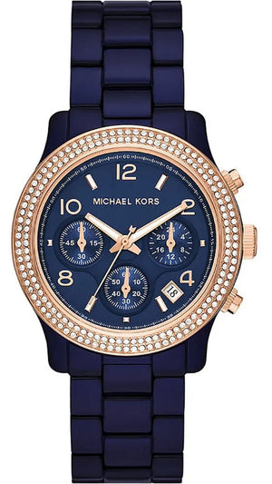 Michael Kors Runway Chronograph Blue Dial Blue Steel Strap Watch for Women - MK7423 Buy Now By Michael Kors