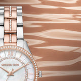 Michael Kors Lauryn Mother of Pearl Dial Two Tone Steel Strap Watch For Women - MK3979 Buy Now By Michael Kors