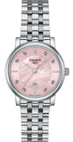 Tissot Carson Premium Lady Mother of Pearl Pink Dial Silver Steel Strap Watch For Women - T122.210.11.159.00 Buy Now By Tissot