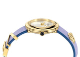Versace V-Flare Silver Dial Purple Leather Strap Watch for Women - VEBN00318 Buy Now By Versace