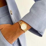 Daniel Wellington Iconic Link White Dial Rose Gold Steel Strap Watch For Women - DW00100211 Buy Now By Daniel Wellington