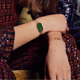 Daniel Wellington Quadro Melrose Green Dial Rose Gold Mesh Strap Watch For Women - DW00100437 Buy Now By Daniel Wellington