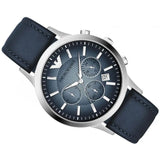 Emporio Armani Classic Chronograph Blue Dial Blue Leather Strap Watch For Men - AR2473 Buy Now By Emporio Armani