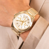 Armani Exchange Drexler Chronograph Gold Dial Gold Steel Strap Watch For Men - AX2602 Buy Now By Armani Exchange