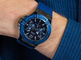 Guess Rigor Analog Blue Dial Blue Rubber Strap Watch For Men - W0248G5 Buy Now By Guess