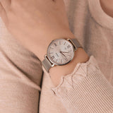 Fossil Jacqueline Mother of Pearl White Dial Gold Mesh Strap Watch for Women - ES4352 Buy Now By Fossil