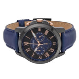 Fossil Grant Chronograph Black Dial Blue Leather Strap Watch for Men - FS5061 Buy Now By Fossil