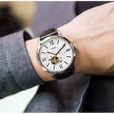 Fossil Townsman Automatic White Dial Black Leather Strap Watch for Men - ME3104 Buy Now By Fossil