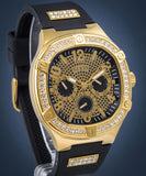 Guess Duke Crystals Black Dial Black Silicone Strap Watch For Men - GW0641G2 Buy Now By Guess