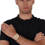 Guess Phoenix Multifunction Crystals Gold Dial Gold Steel Strap Watch For Men - GW0094G2 Buy Now By Guess