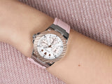 Guess Zena Quartz White Dial Pink Rubber Strap Watch For Women - W1094L4 Buy Now By Guess