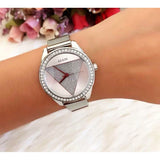 Guess Tri Glitz Quartz Silver Dial Silver Mesh Bracelet Watch For Women - W1142L1 Buy Now By Guess