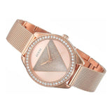 Guess Tri Glitz Quartz Diamonds Rose Gold Dial Rose Gold Mesh Bracelet Watch For Women - W1142L4 Buy Now By Guess