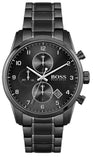 Hugo Boss Skymaster Chronograph Black Dial Black Steel Strap Watch for Men - 1513785 Buy Now By Hugo Boss