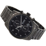 Hugo Boss Skymaster Chronograph Black Dial Black Steel Strap Watch for Men - 1513785 Buy Now By Hugo Boss