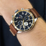 Tommy Hilfiger Sport Multifunction Blue Dial Brown Leather Strap Watch for Men - 1791137 Buy Now By Tommy Hilfiger