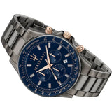 Maserati SFIDA Chronograph Blue Dial Grey Steel Strap Watch For Men - R8873640001 Buy Now By Maserati