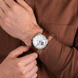 Tommy Hilfiger Deacon White Dial Brown Leather Strap Watch for Men - 1791550 Buy Now By Tommy Hilfiger