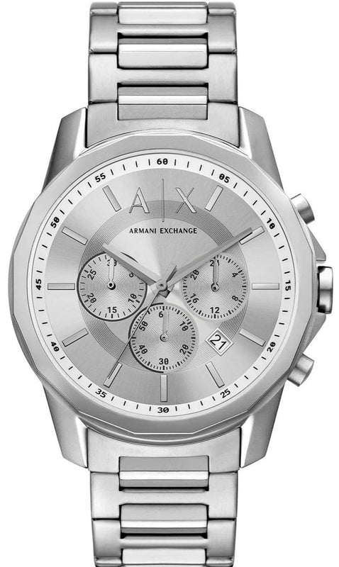Armani Exchange Outerbanks Chronograph Silver Dial Silver Steel Strap Watch For Men - AX7141 Buy Now By Armani Exchange