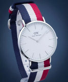 Daniel Wellington Classic Cambridge White Dial Two Tone Nylon Strap Watch For Men - DW00100017 Buy Now By Daniel Wellington