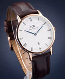 Daniel Wellington Dapper Bristol White Dial Brown Leather Strap Watch For Men - DW00100086 Buy Now By Daniel Wellington