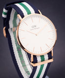 Daniel Wellington Classic Nottingham White Dial Two Tone NATO Strap Watch For Men - 0108DW Buy Now By Daniel Wellington
