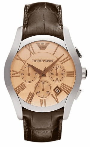 Emporio Armani Valente Chronograph Amber Dial Brown Leather Strap Watch For Men - AR1634 Buy Now By Emporio Armani