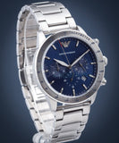 Emporio Armani Mario Chronograph Blue Dial Silver Steel Strap Watch For Men - AR11306 Buy Now By Emporio Armani
