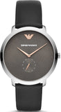 Emporio Armani Modern Slim Quartz Grey Dial Black Leather Strap Watch For Men - AR11162 Buy Now By Emporio Armani