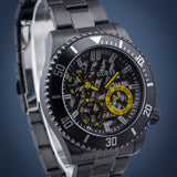 Guess Axel Multifunction Black Dial Black Steel Strap Watch For Men - GW0488G3 Buy Now By Guess