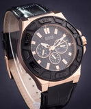 Guess Force Analog Black Dial Black Leather Strap Watch For Men - W0674G6 Buy Now By Guess