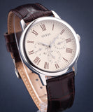 Guess Wafer Quartz White Dial Brown Leather Strap Watch For Men - W70016G2 Buy Now By Guess
