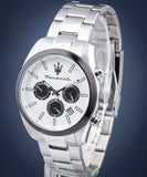 Maserati Attrazione Chronograph White Dial Silver Steel Strap Watch for Men - R8853151004 Authentic Buy Shop Now
