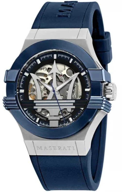 Maserati Potenza Automatic Skeleton Dial Blue Rubber Strap Watch For Men - R8821108035 Buy Now By Maserati