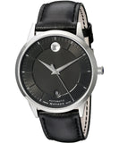 Movado 1881 Automatic Black Dial Black Leather Strap Watch for Men - 606873 Buy Now By Movado