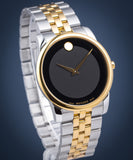 Movado Museum Classic Black Dial Two Tone Steel Strap Watch For Men - 606899 Buy Now By Movado