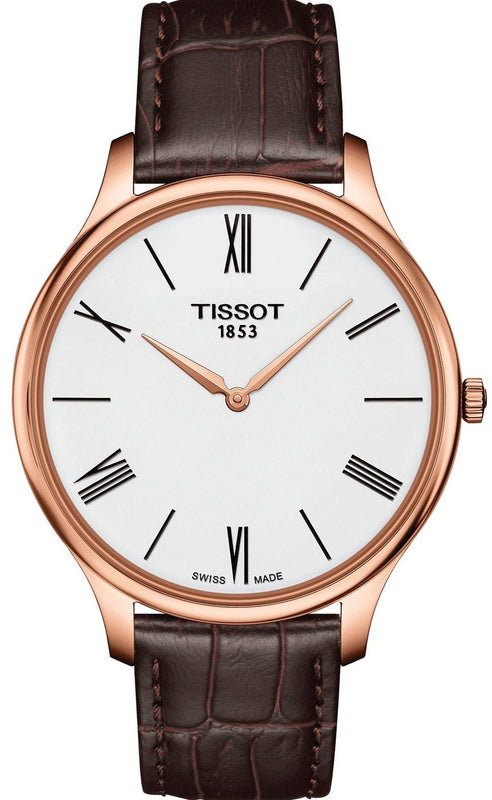 Tissot Tradition 5.5 White Dial Brown Leather Strap Watch for Men - T063.409.36.018.00 Buy Now By Tissot