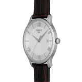 Tissot T Classic Tradition Silver Dial Brown Leather Strap Watch For Men - T063.610.16.038.00 Buy Now By Tissot
