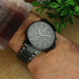 Tommy Hilfiger Tyson Chronograph Black Dial Black Steel Strap Watch For Men - 1710590 Buy Now By Tommy Hilfiger