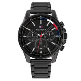 Tommy Hilfiger Mason Chronograph Black Dial Black Steel Strap Watch For Men - 1791935 Buy Now By Tommy Hilfiger