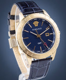 Versace Univers Navy Blue Dial Navy Blue Leather Strap Watch for Men - VEBK00318 Buy Now By Versace
