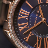 Michael Kors Kacie Three Hand Black Dial Rose Gold Steel Strap Watch for Women - MK6930 Buy Now By Michael Kors