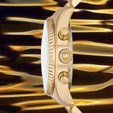 Michael Kors Lexington Chronograph Blue Dial Gold Steel Strap Watch For Women - MK7216 Buy Now By Michael Kors