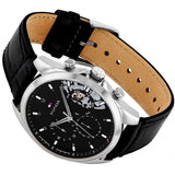 Tommy Hilfiger Baker Chronograph Black Dial Black Leather Strap Watch For Men - 1710449 Buy Now By Tommy Hilfiger