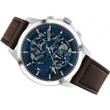 Tommy Hilfiger Henry Chronograph Blue Dial Brown Leather Strap Watch For Men -1710476 Buy Now By Tommy Hilfiger