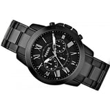 Fossil Grant Chronograph Black Dial Black Steel Strap Watch for Men - FS4832 Buy Now By Fossil
